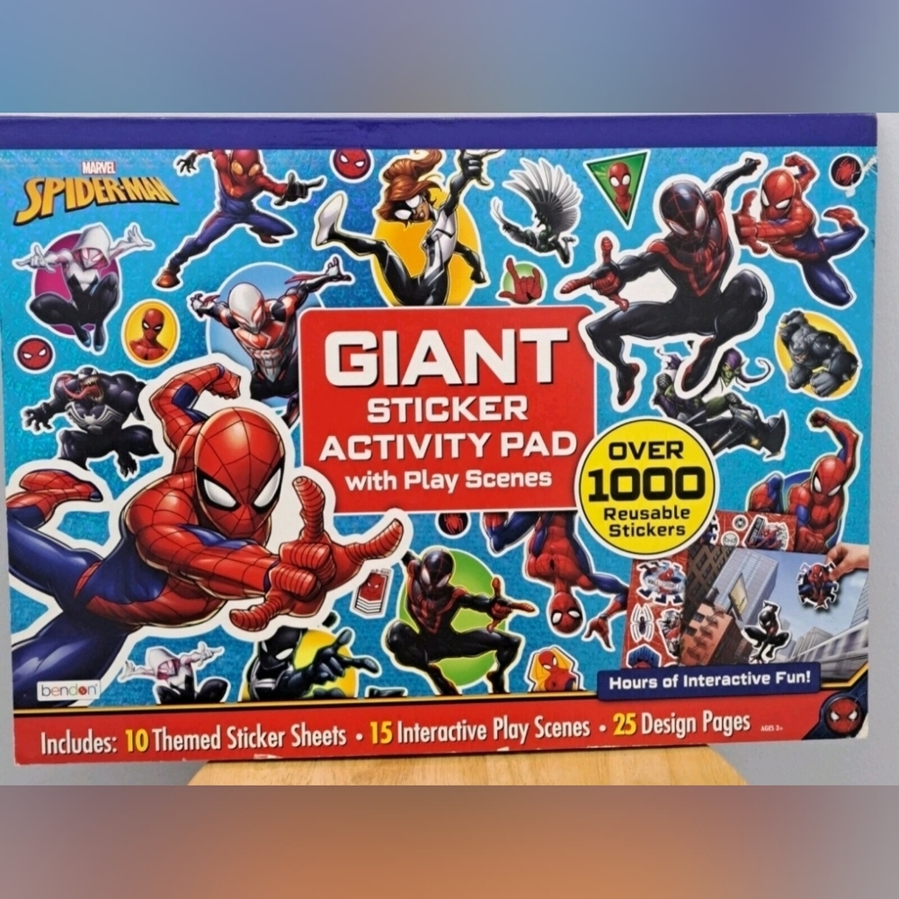 Marvel Spiderman GIANT Sticker Activity Pad with Play Scenes 19 X 16 NEW